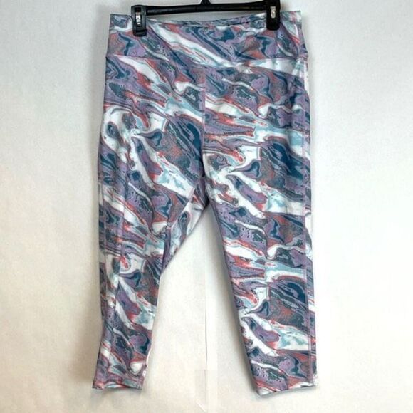 Pro Player Leggings Womens Size 1X Multicolor High-Rise Flat Front Capri Tie-Dye - Picture 6 of 10